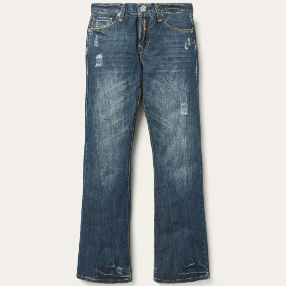Stetson 1014 Fit Destructed Dark Wash Jeans Blue New