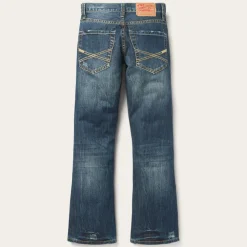 Stetson 1014 Fit Destructed Dark Wash Jeans Blue New