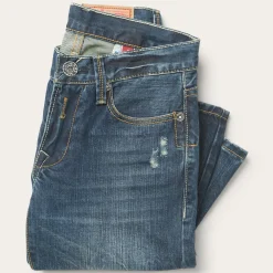Stetson 1014 Fit Destructed Dark Wash Jeans Blue New