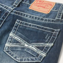 Stetson 1014 Fit Destructed Medium Wash Jeans Blue Discount
