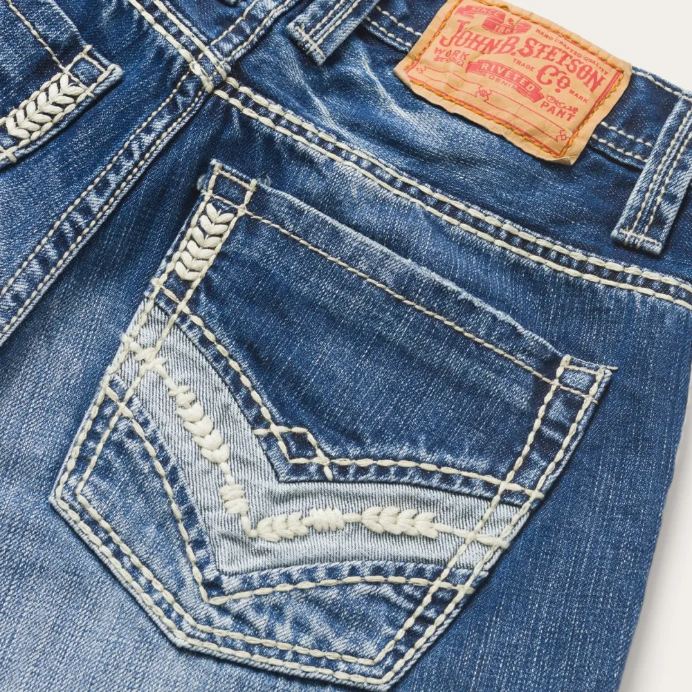 Stetson 1312 Fit Light Wash Jeans Blue New