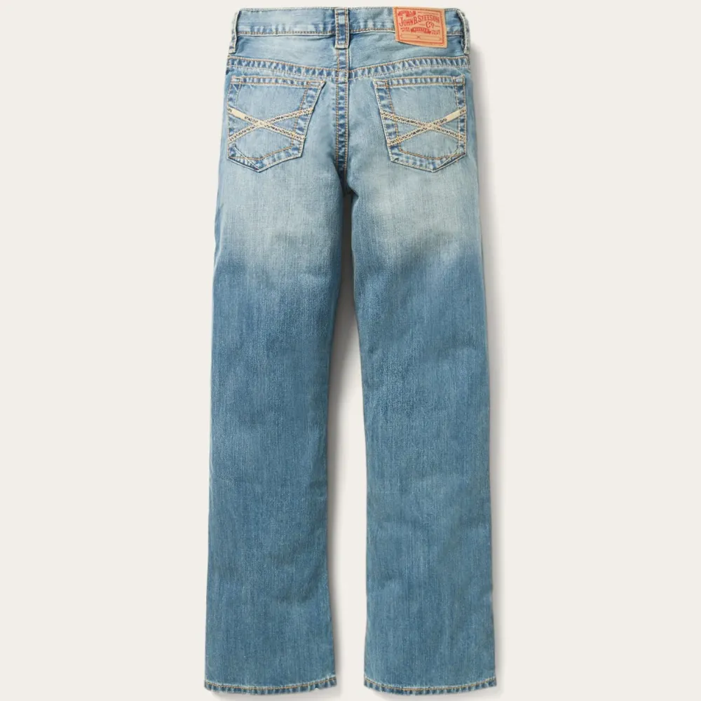 Stetson 1520 Fit Light Wash Jeans With Tacking Blue Outlet