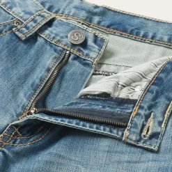 Stetson 1520 Fit Light Wash Jeans With Tacking Blue Outlet