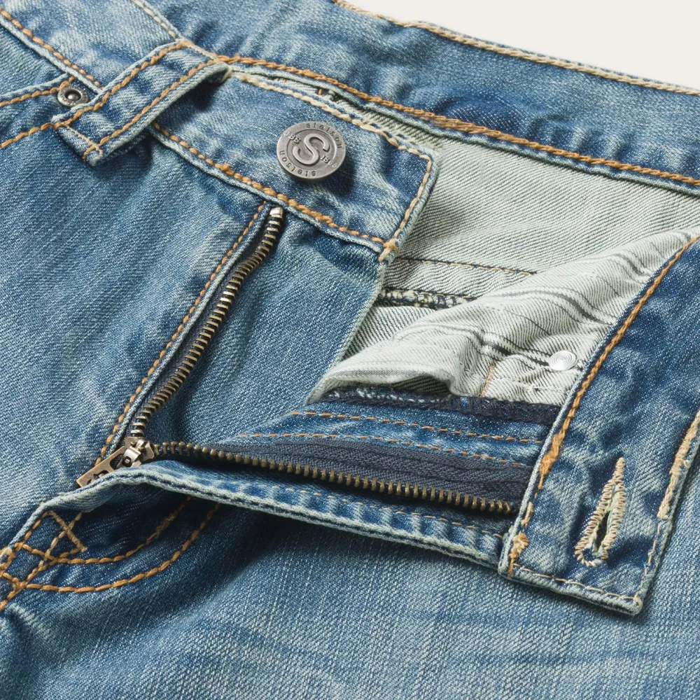 Stetson 1520 Fit Light Wash Jeans With Tacking Blue Outlet