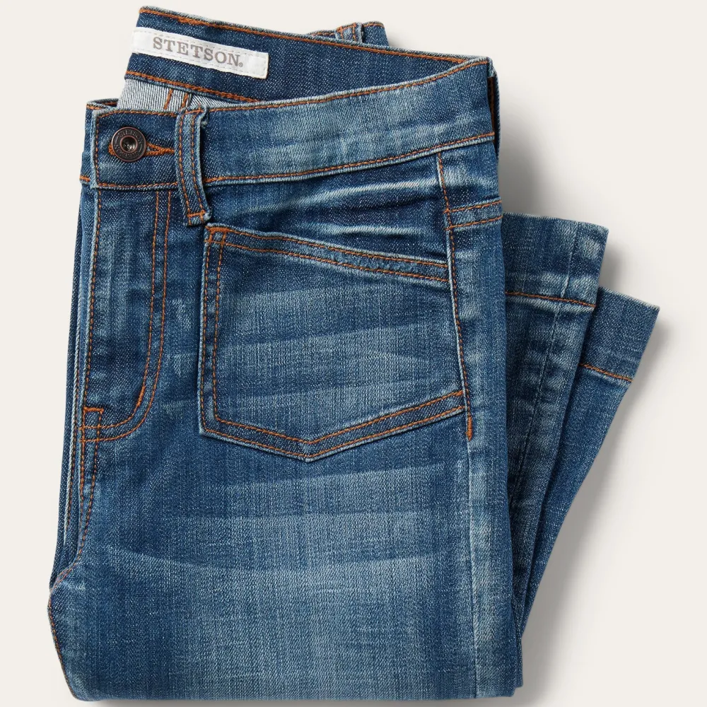 Stetson 921 High Rise Flare Jeans Blue