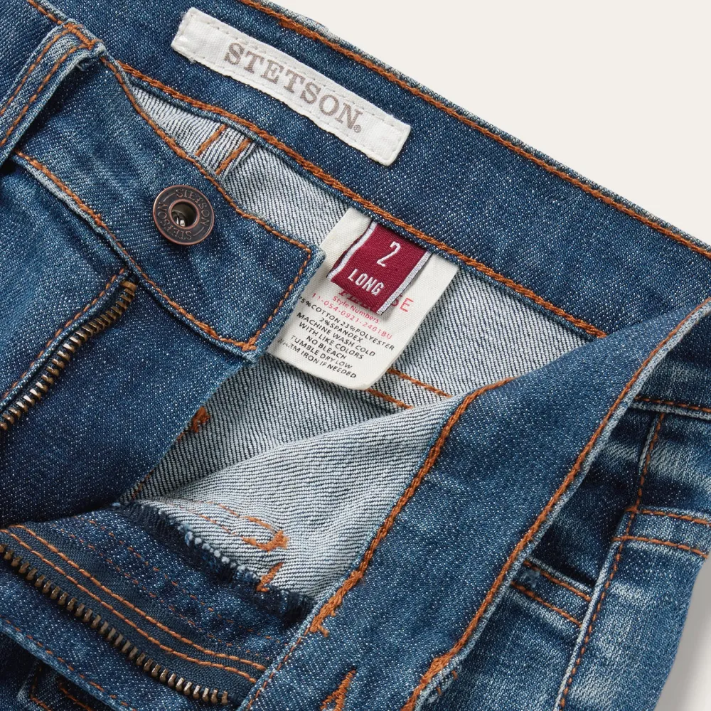 Stetson 921 High Rise Flare Jeans Blue