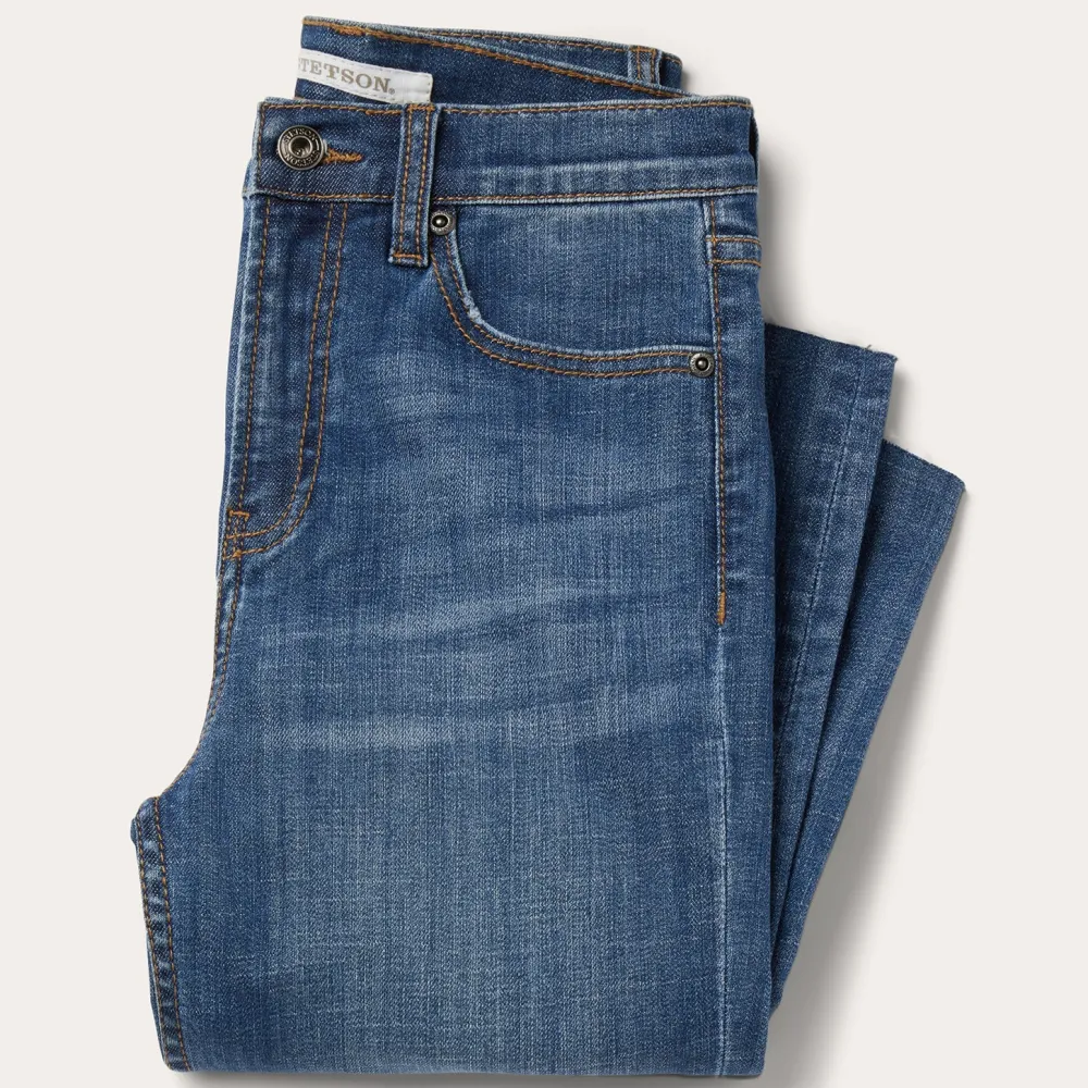 Stetson 915 High Rise Straight Fit Crop Jeans Blue Best