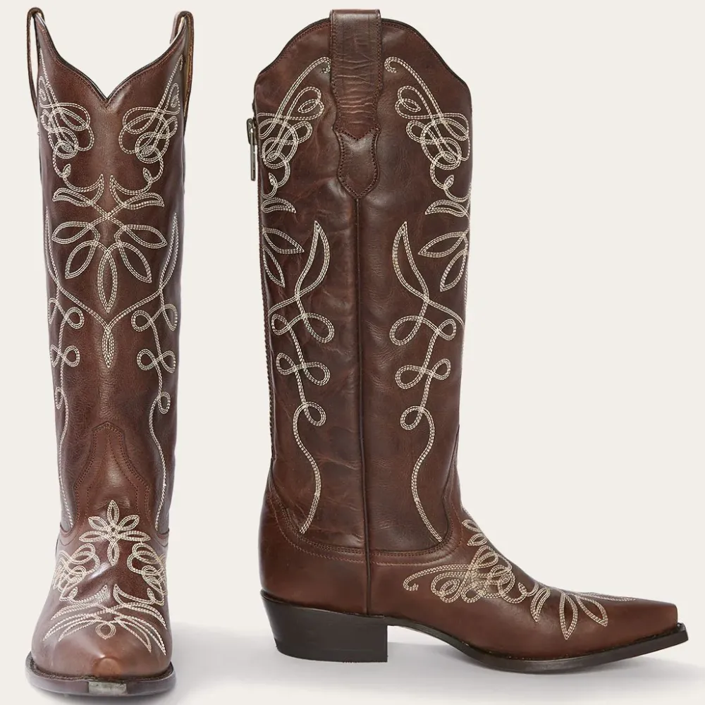 Stetson Adeline Burnished Back Zip Cowboy Boot Brown Online