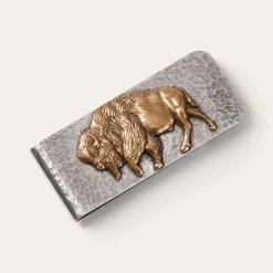 Stetson American Buffalo Money Clip Sterling Silver/Brass Hot
