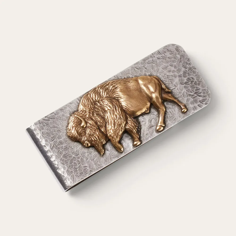 Stetson American Buffalo Money Clip Sterling Silver/Brass Clearance