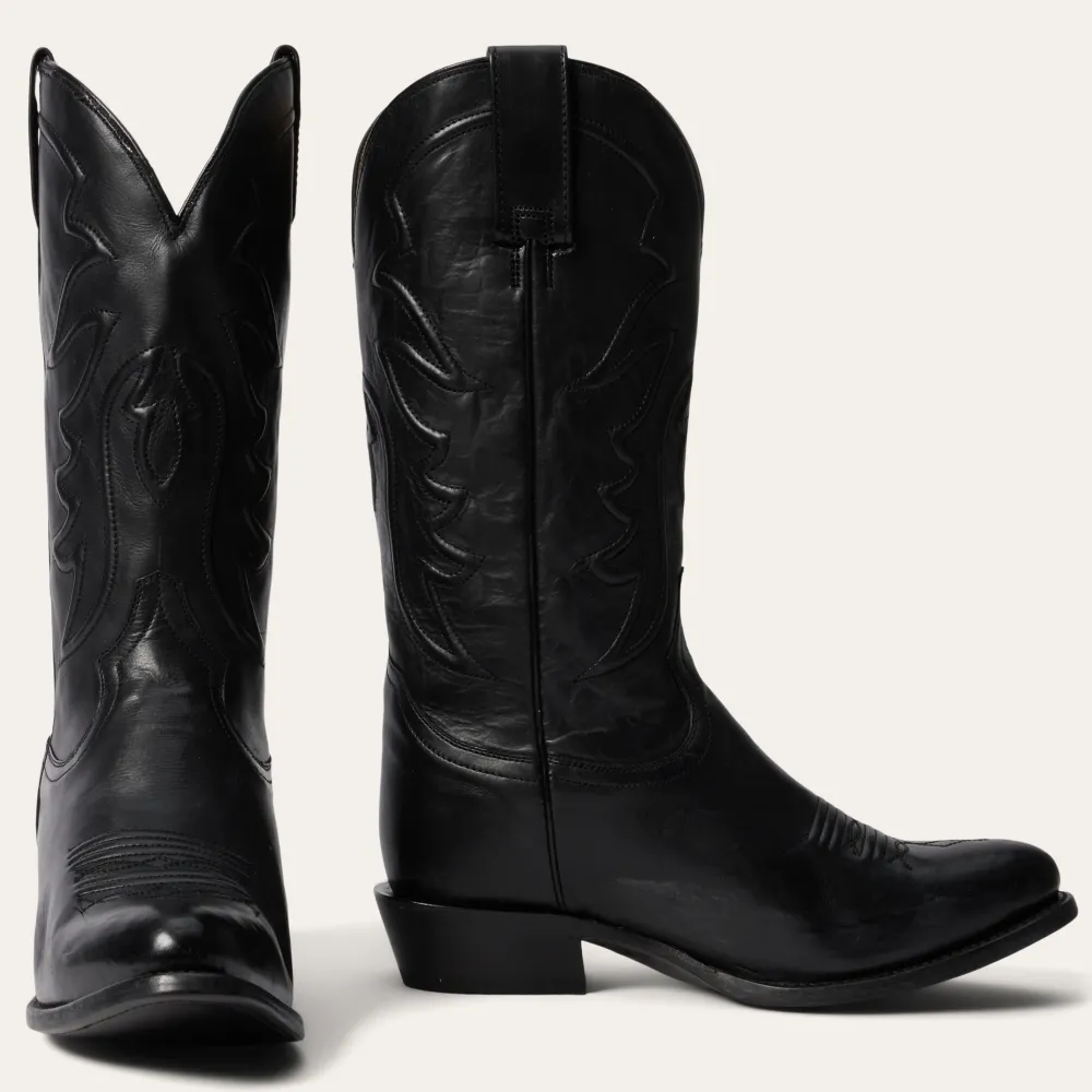 Stetson Ames Corded Burnished Leather Boot Black Clearance
