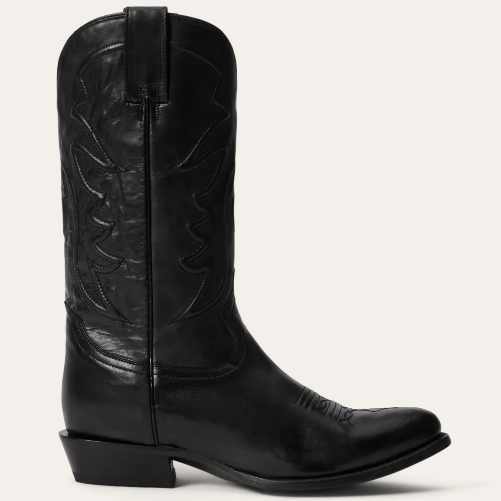 Stetson Ames Corded Burnished Leather Boot Black Clearance