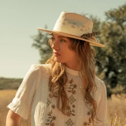 Stetson Andromeda Vented Straw Fedora Natural Sale