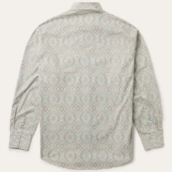 Stetson Aqua Paisley Print Western Shirt Green Sale