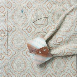 Stetson Aqua Paisley Print Western Shirt Green Sale