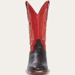 Stetson Arlington Teju Red Matte Cowboy Boot Black Clearance