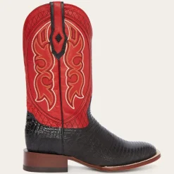 Stetson Arlington Teju Red Matte Cowboy Boot Black Online