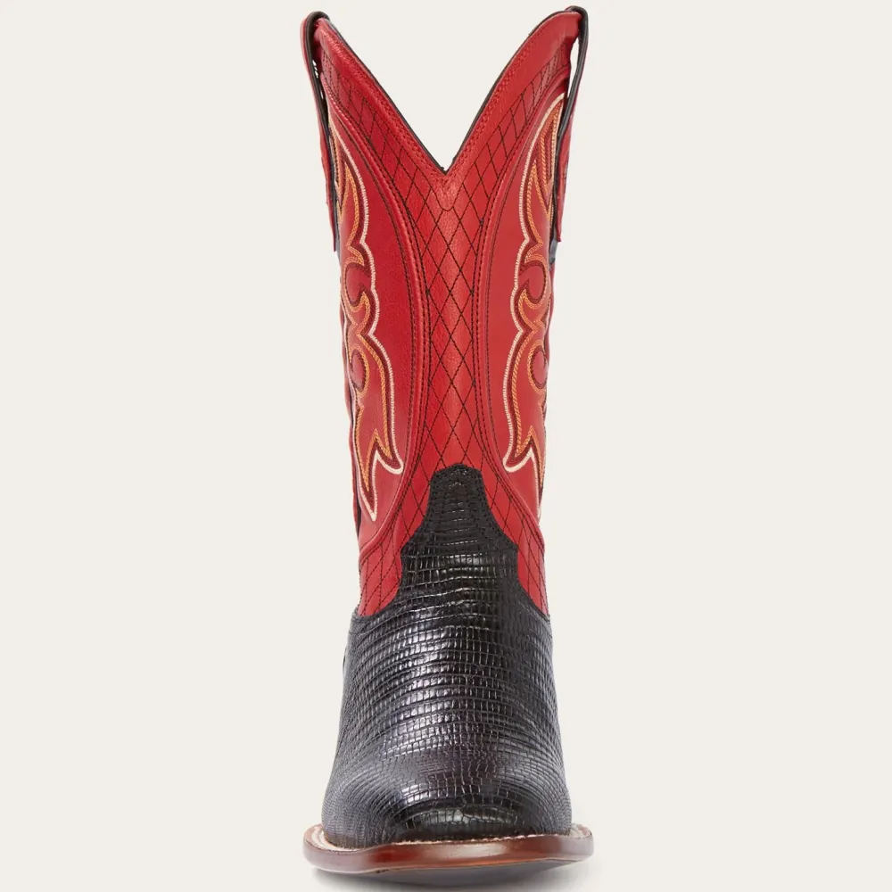 Stetson Arlington Teju Red Matte Cowboy Boot Black Online