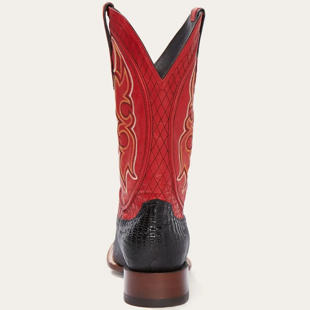 Stetson Arlington Teju Red Matte Cowboy Boot Black Online
