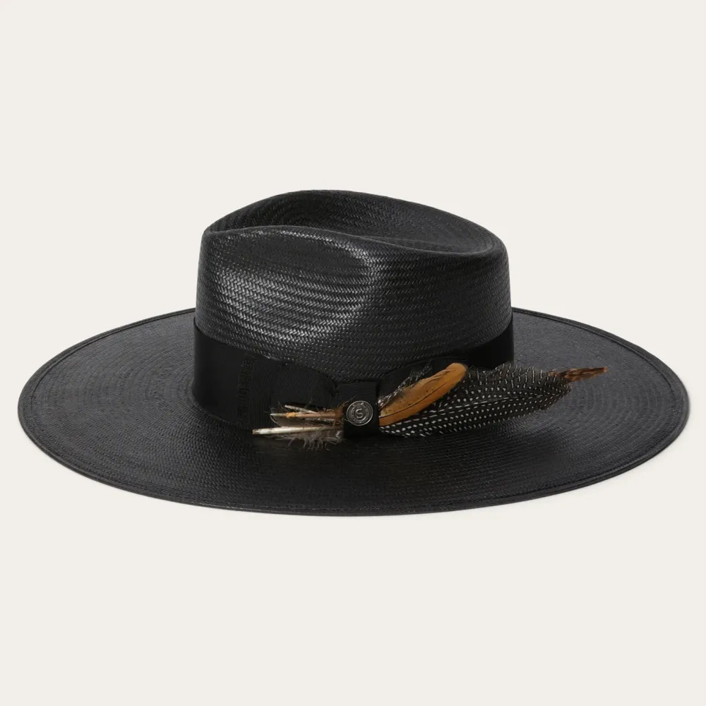Stetson Atacama Straw Fedora Black New
