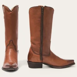 Stetson Austin Burnished Leather Snip Toe Boot Cognac Outlet