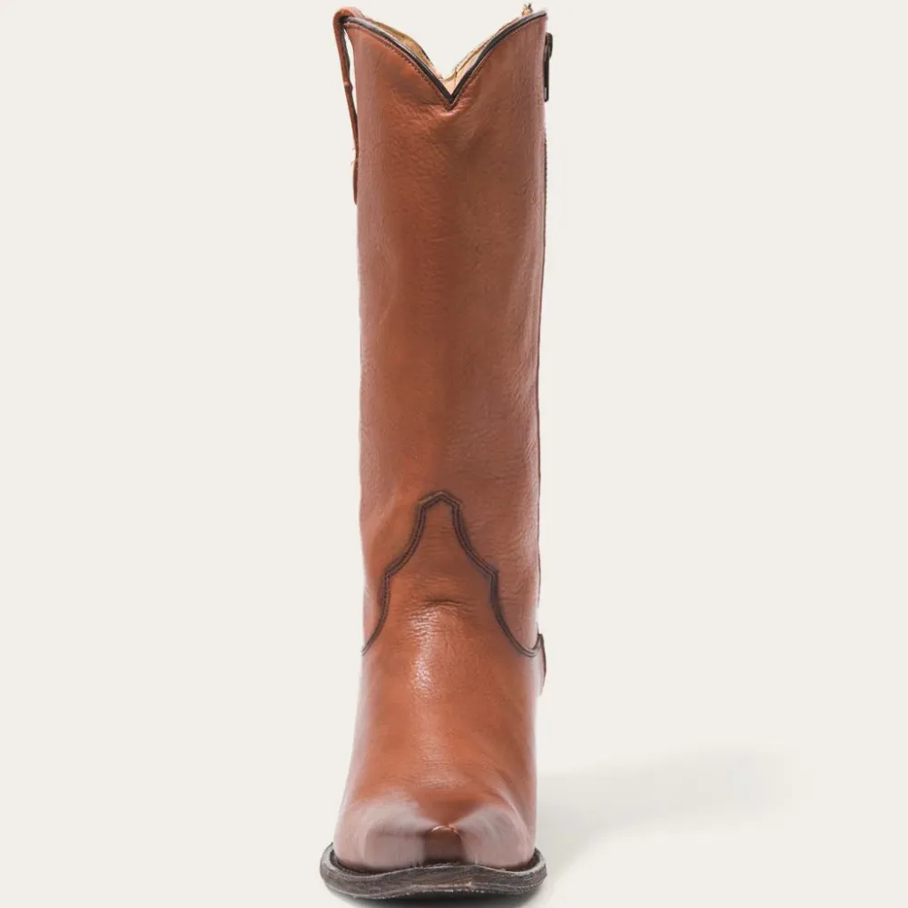 Stetson Austin Burnished Leather Snip Toe Boot Cognac Outlet