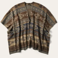 Stetson Aztec Print Sweater Poncho Multi