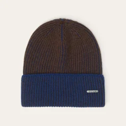 Stetson Beanie Merino Wool Brown/Blue Outlet