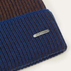 Stetson Beanie Merino Wool Brown/Blue Hot