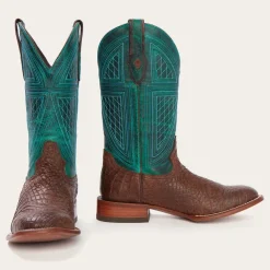 Stetson Big Horn Tobacco Alligator Cowboy Boot Brown
