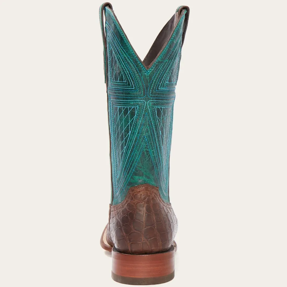 Stetson Big Horn Tobacco Alligator Cowboy Boot Brown