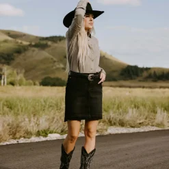 Stetson Denim 5-Pocket Skirt Black Outlet