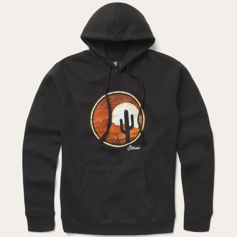 Stetson Desert Scene Fleece Knit Hooded Sweatshirt Black Sale