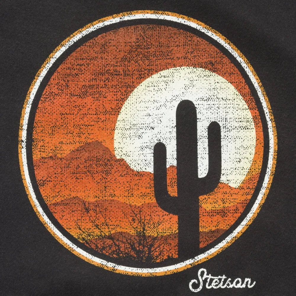 Stetson Desert Scene Fleece Knit Hooded Sweatshirt Black Sale
