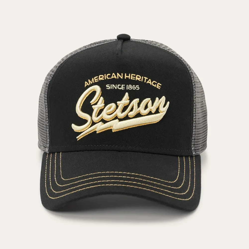 Stetson Embroidered 1865 Trucker Cap Black New