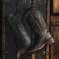Stetson Falls Alligator Cowboy Boot Black Hot