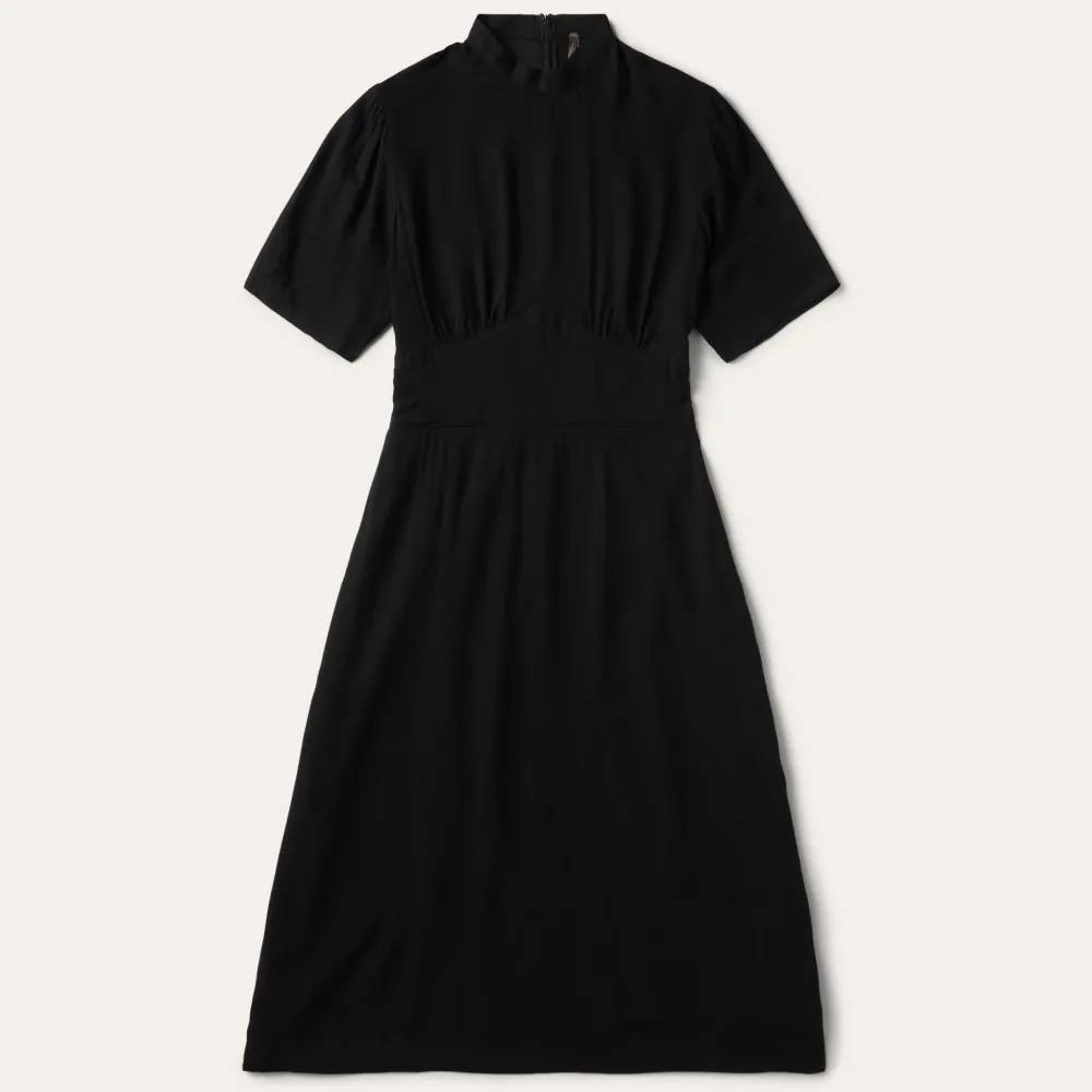 Stetson Herringbone Twill Midi Dress Black Hot