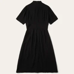 Stetson Herringbone Twill Midi Dress Black Hot