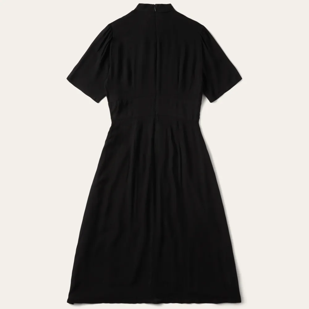 Stetson Herringbone Twill Midi Dress Black Hot
