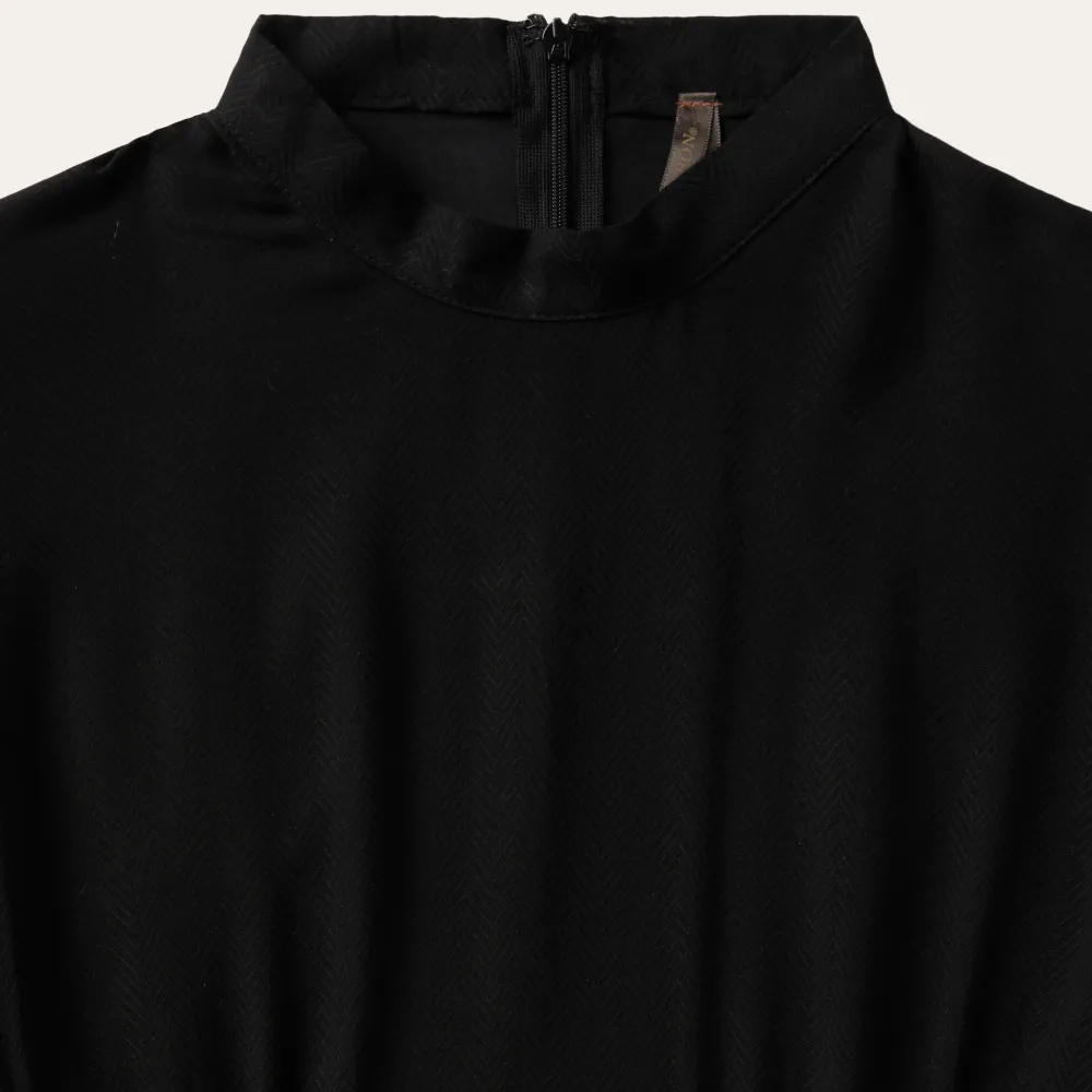Stetson Herringbone Twill Midi Dress Black Hot