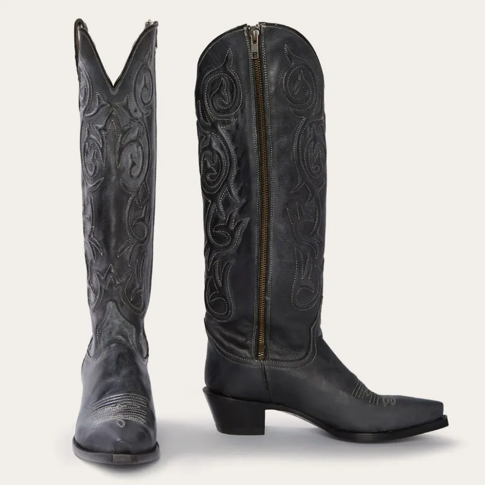 Stetson Blair Corded Side Zip Cowboy Boot Black Best