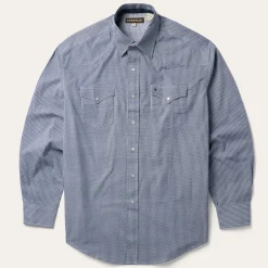 Stetson Deco Geo Print Western Shirt Blue Outlet