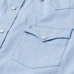 Stetson End On End Solid Shirt Blue Outlet