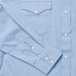 Stetson End On End Solid Shirt Blue Outlet