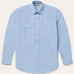 Stetson End On End Solid Shirt Blue Hot