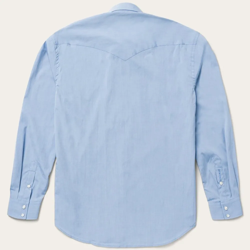 Stetson End On End Solid Shirt Blue Hot