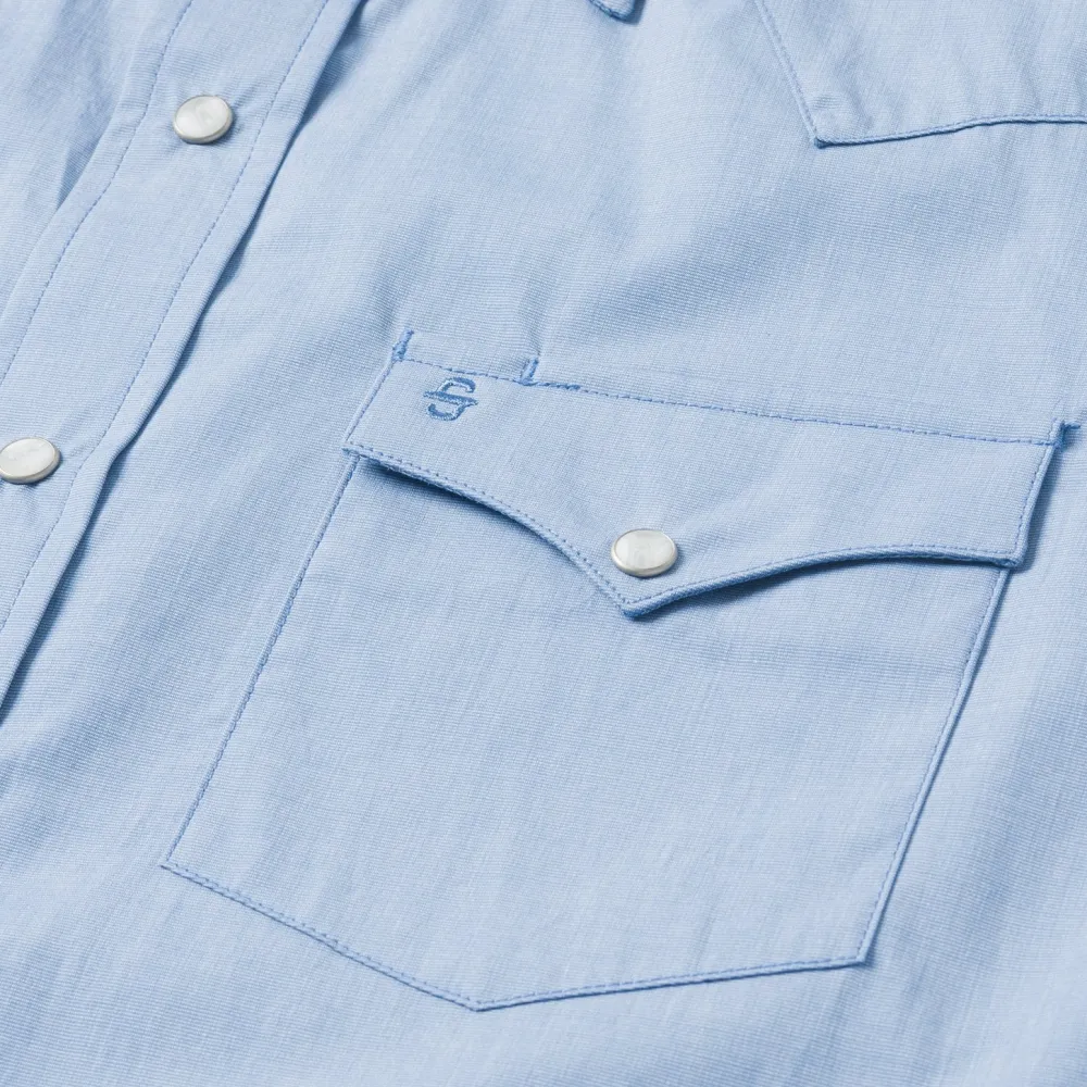 Stetson End On End Solid Shirt Blue Hot