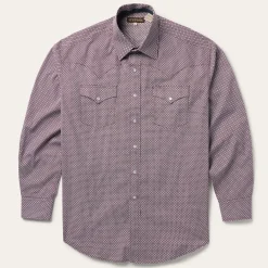 Stetson Four Point Geo Print Western Shirt Blue Sale