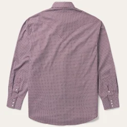 Stetson Four Point Geo Print Western Shirt Blue Sale