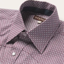 Stetson Four Point Geo Print Western Shirt Blue Sale